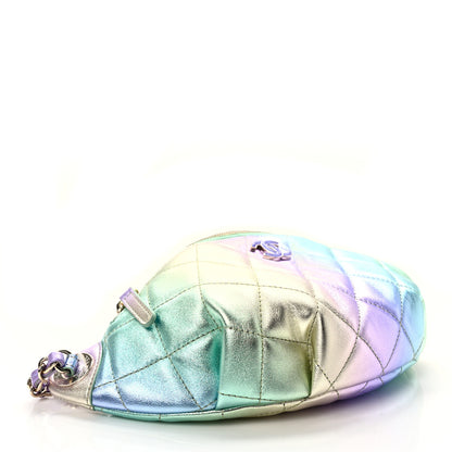Chanel Gradient Metallic Lambskin Quilted Walking Mood Waist Bag Fanny Pack Pink Purple Green 4 of 10