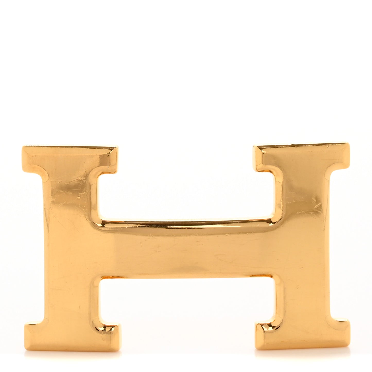 Polished 32mm H Belt Buckle Gold