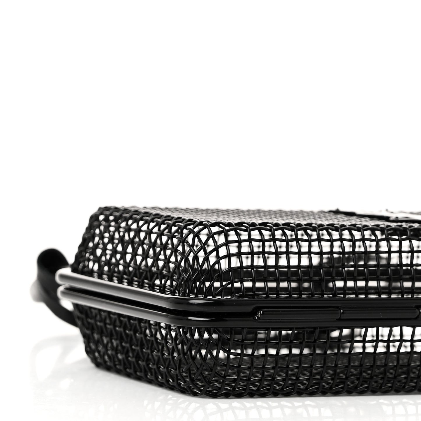 Brass Lambskin Monogram Cassandre Cage Bag Black