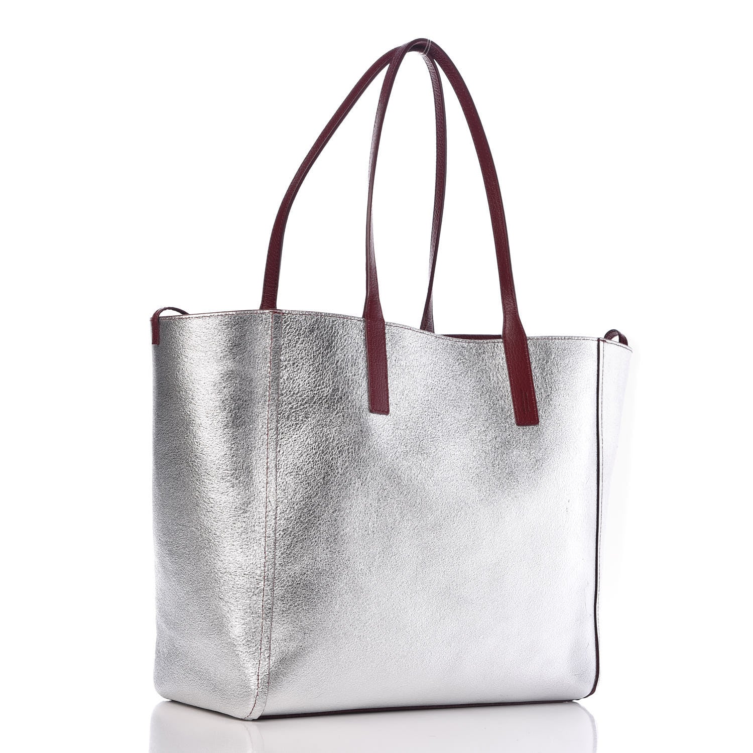 MCM Grained Calfskin Medium Reversible Wandel Tote Ruby Tan 6 of 13