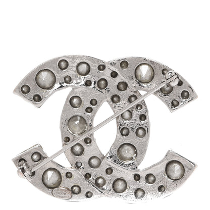 Chanel Crystal CC Brooch Silver 3 of 4