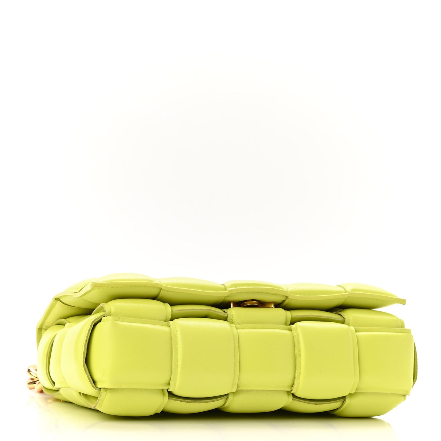 Lambskin Maxi Intreccio Padded Chain Cassette Crossbody Bag Kiwi