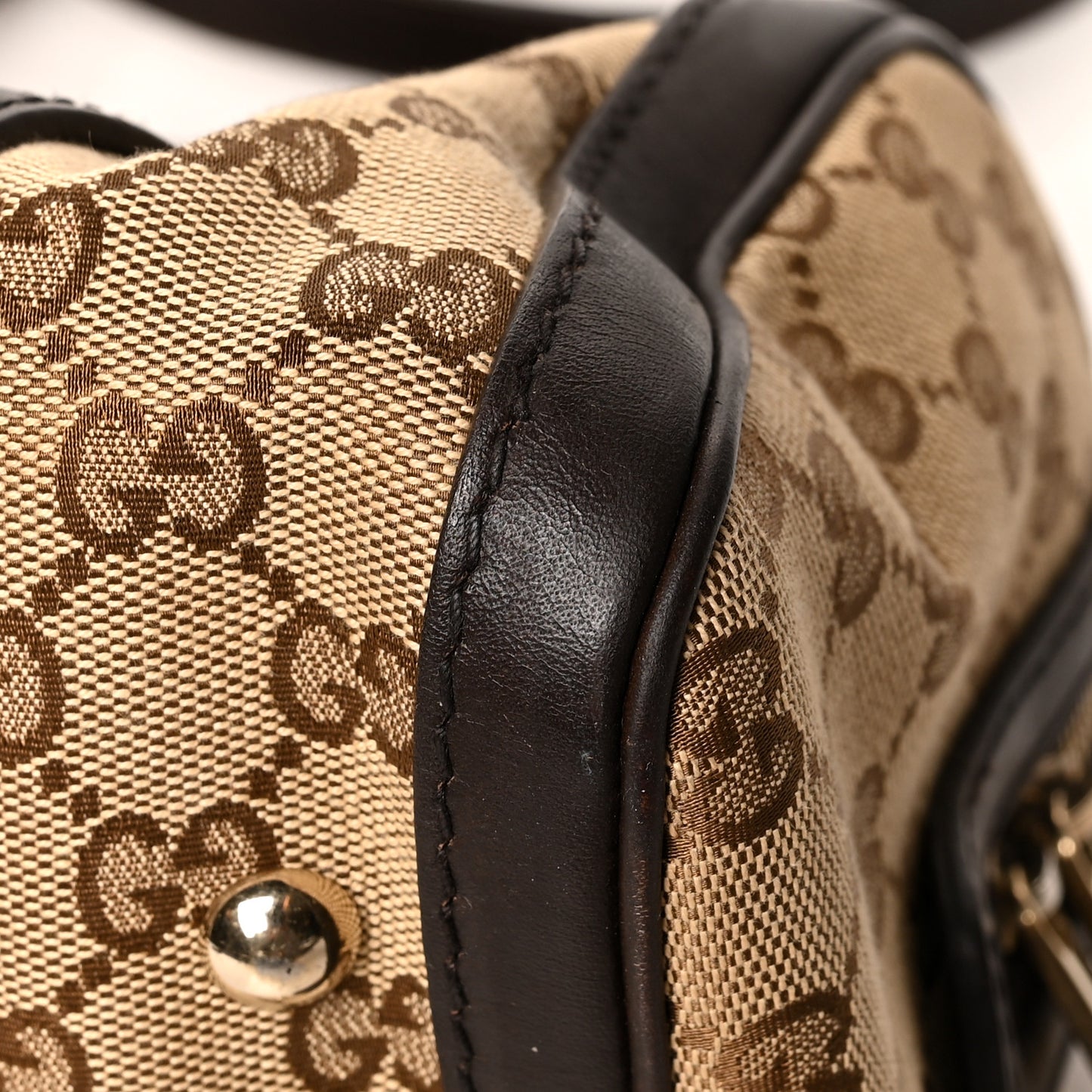 Monogram Vintage Web Small Boston Dark Brown