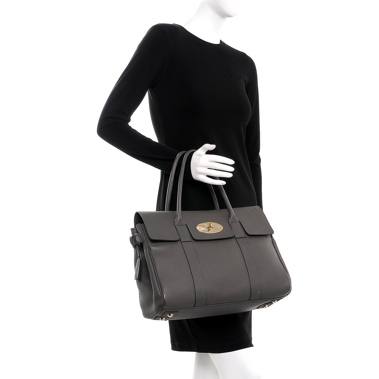 Mulberry Classic Grain Calfskin Bayswater Mole Grey 2 of 13
