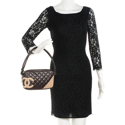 Chanel Calfskin Quilted Cambon Pochette Dark Brown 2 of 7