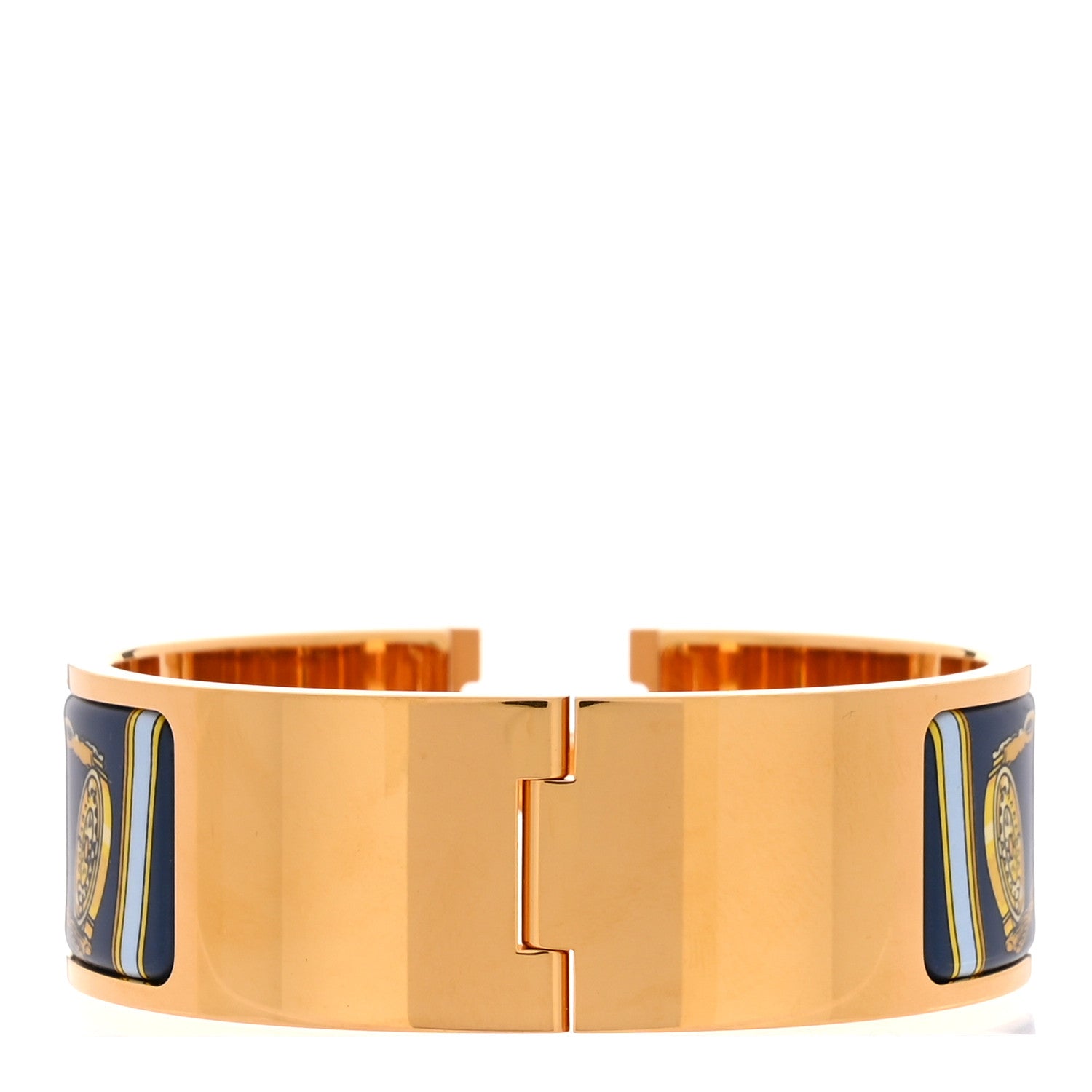 Hermes Enamel Printed Wide Musee Clic Clac H Bracelet PM Ecume 2 of 5