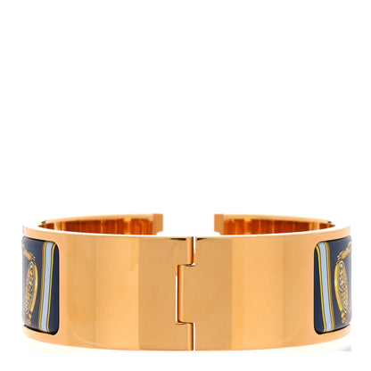 Hermes Enamel Printed Wide Musee Clic Clac H Bracelet PM Ecume 2 of 5