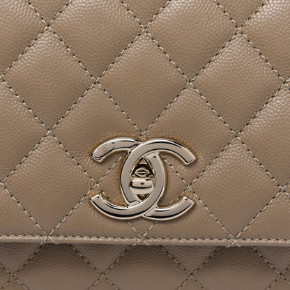 Chanel Caviar Lizard Embossed Quilted Small Coco Handle Flap Dark Beige 5 of 5