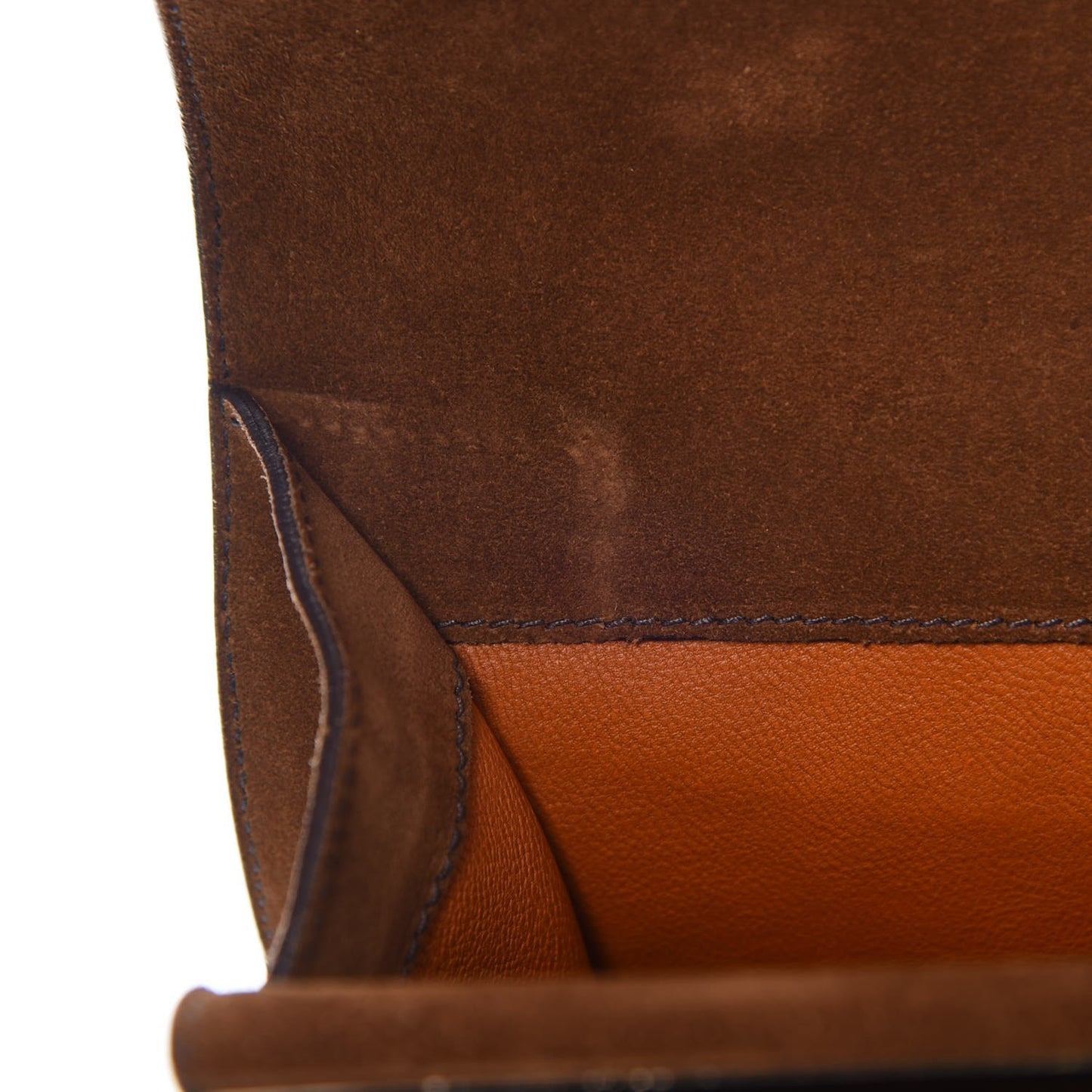Suede Grommet Frame Satchel Tabacco