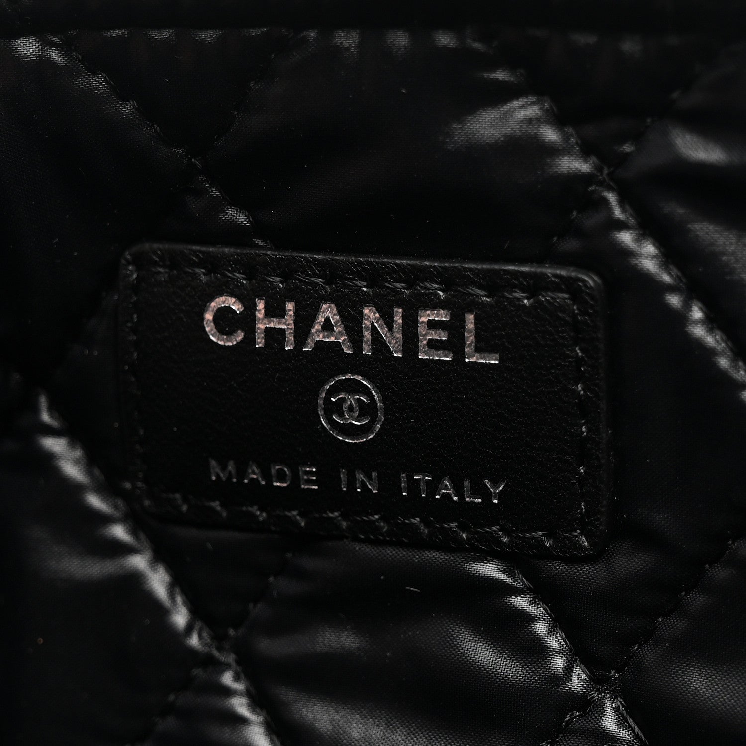 Chanel Patent Calfskin Double Stitch Quilted Cosmetic Case Black 7 of 9