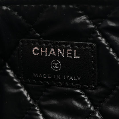 Chanel Patent Calfskin Double Stitch Quilted Cosmetic Case Black 7 of 9