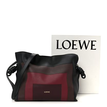 Loewe x Albers Nappa Calfskin Medium Flamenco Clutch Black Burgundy 11 of 11