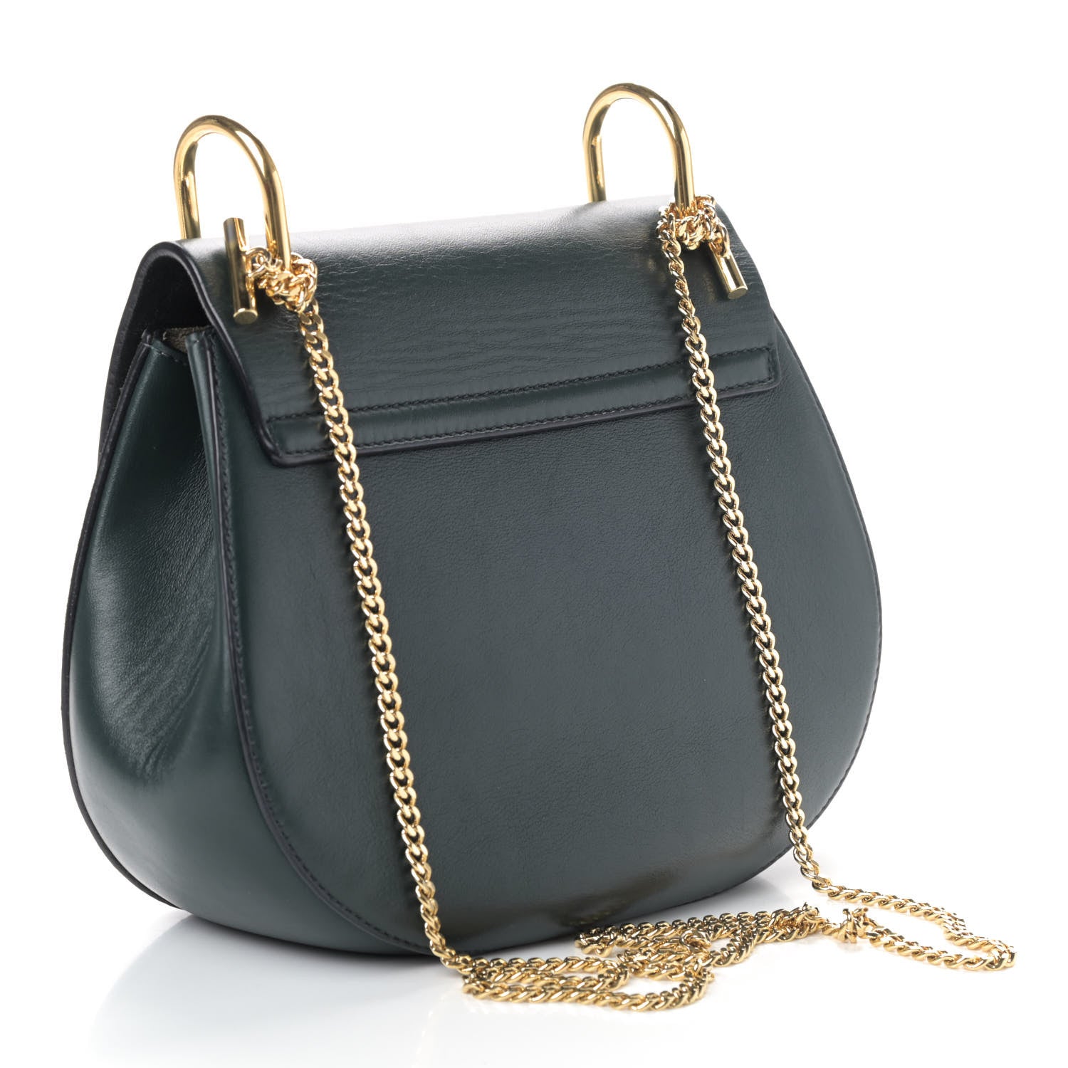 Chloe Suede Smooth Calfskin Drew Shoulder Bag Intense Green 2 of 4