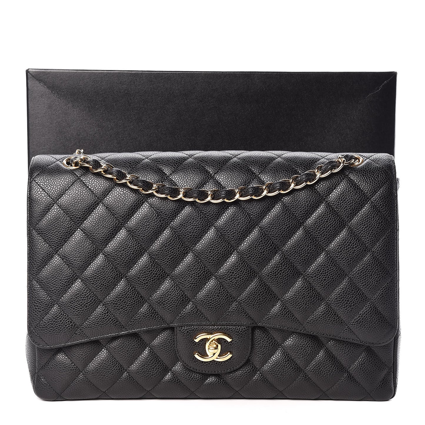 Caviar Quilted Maxi Single Flap Black