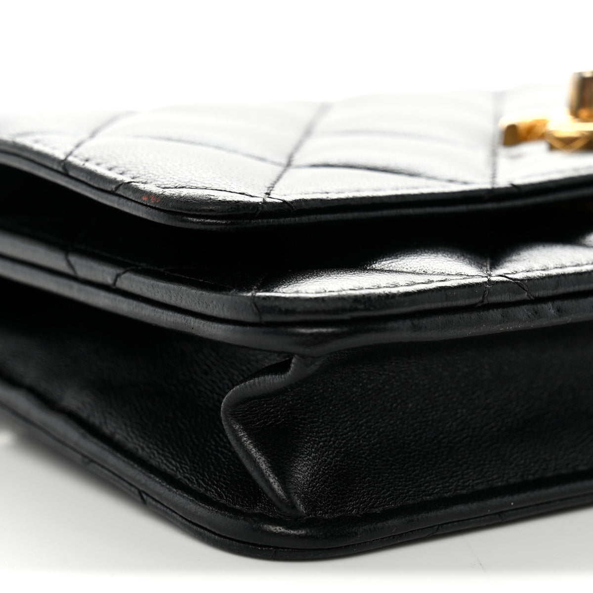 Chanel Lambskin Quilted Logo WOC Wallet On Chain Black 10 of 12