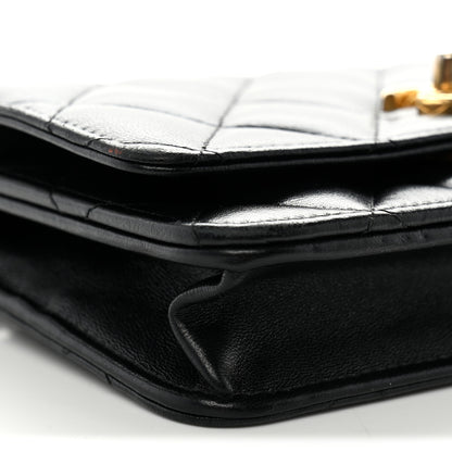Chanel Lambskin Quilted Logo WOC Wallet On Chain Black 10 of 12