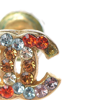 Chanel Crystal CC Earrings Gold Multicolor 4 of 6