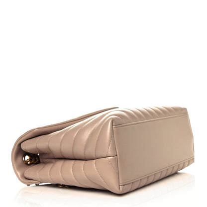 Saint Laurent Calfskin Y Quilted Monogram Medium Loulou Chain Satchel Dark Latte 3 of 4