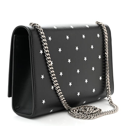 Saint Laurent Calfskin Star Print Medium Monogram Kate Satchel Black 3 of 10
