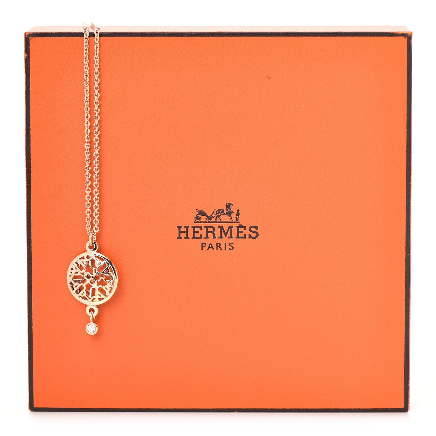 18K Rose Gold Diamond Chaine D'Ancre Passerelle Pendant Necklace