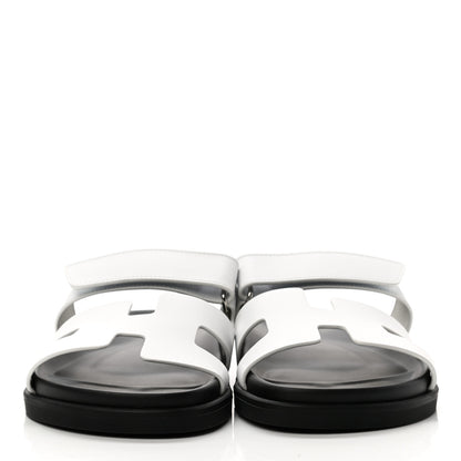 Hermes Calfskin Womens Chypre Sandals 38.5 White 2 of 9