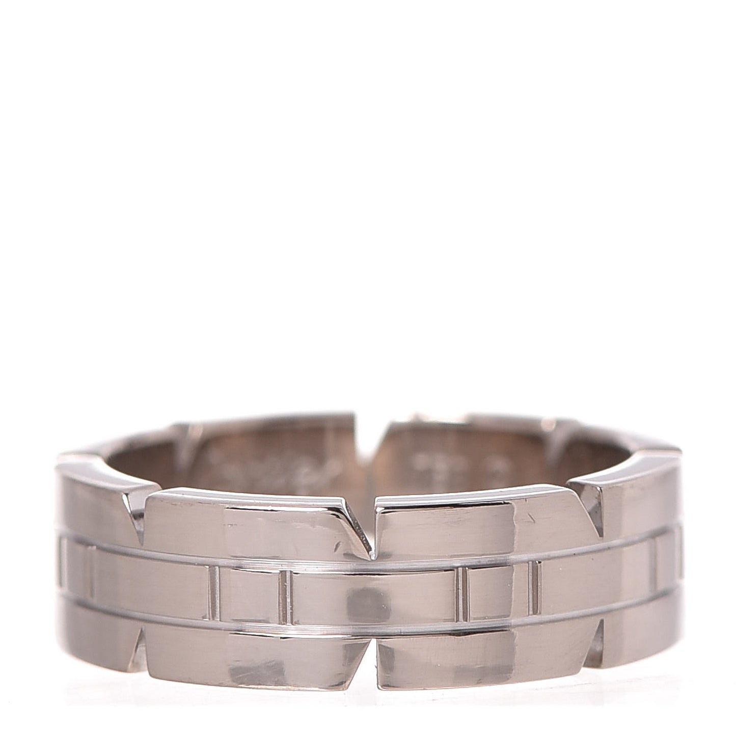 18K White Gold Tank Francaise Ring 52 6