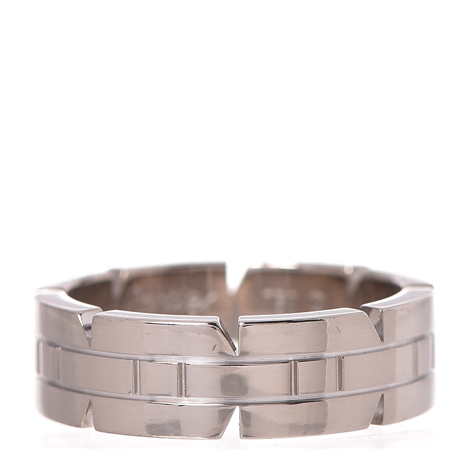 Cartier 18K White Gold Tank Francaise Ring 52 6 1 of 4
