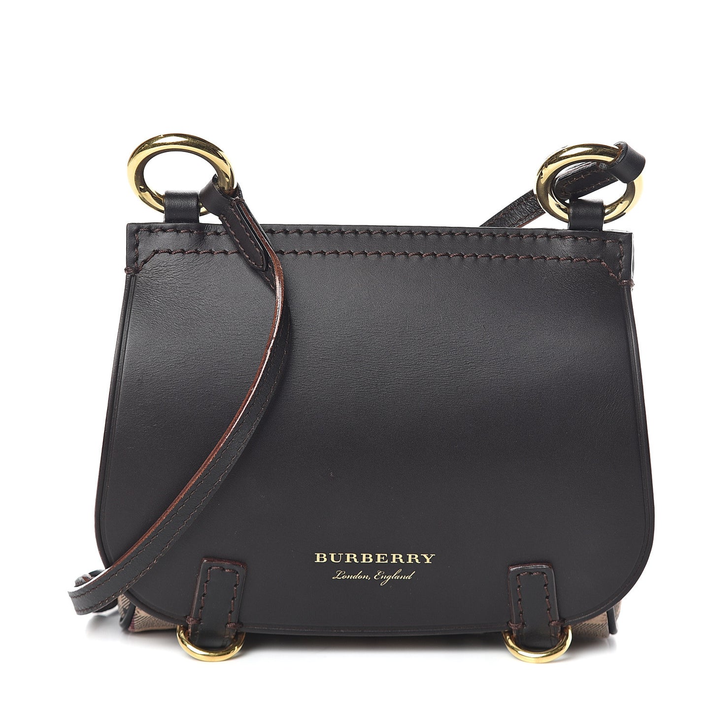 Haymarket Check Baby Bridle Saddle Bag Dark Clove Brown