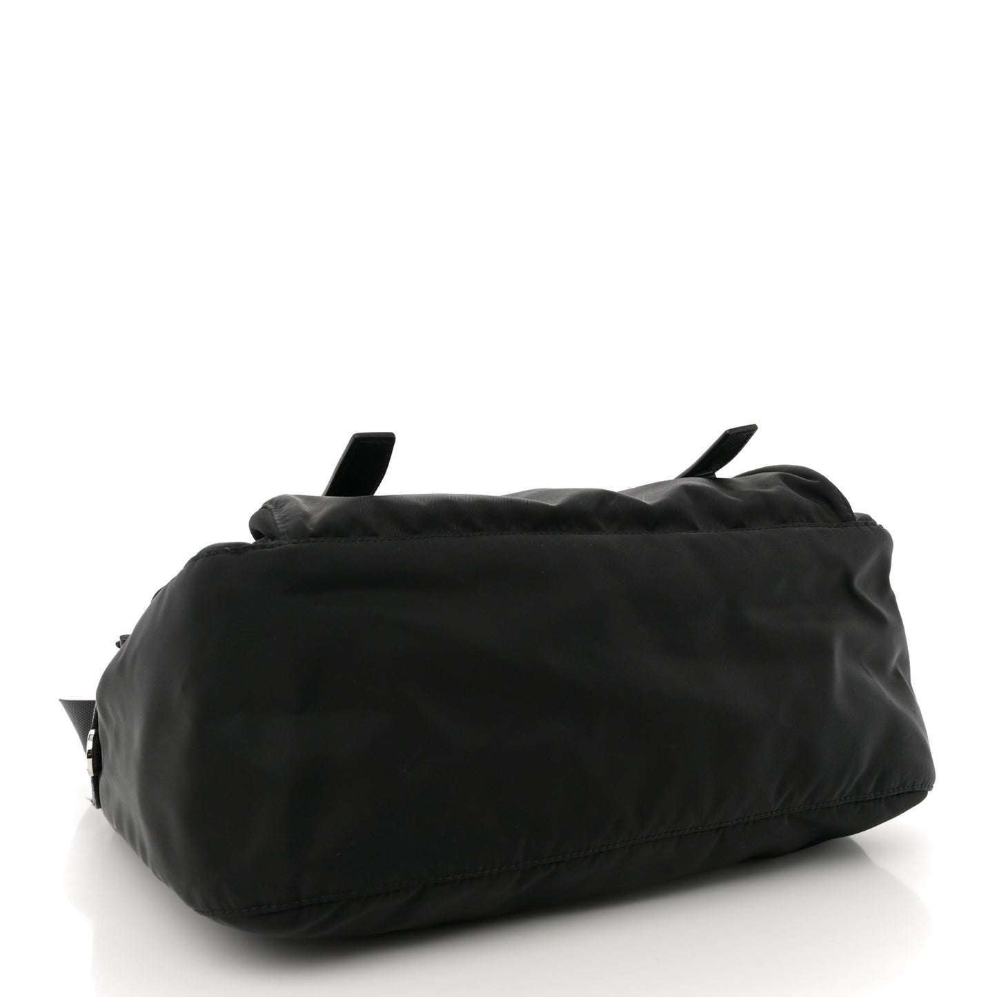 Tessuto Nylon Saffiano Double Buckle Messenger Shoulder Bag Black