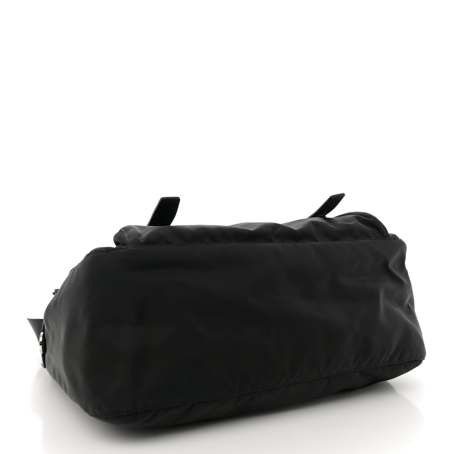 Prada Tessuto Nylon Saffiano Double Buckle Messenger Shoulder Bag Black 4 of 10