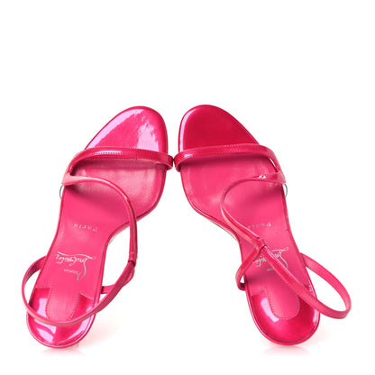 Christian Louboutin Metallic Patent Rosalie 100 Sandals 38 Pink 2 of 11