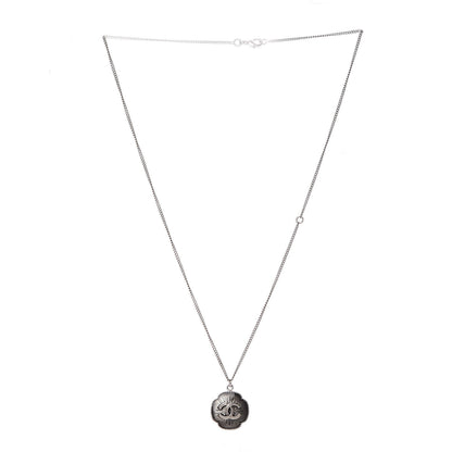Chanel CC Medallion Necklace Silver 3 of 5