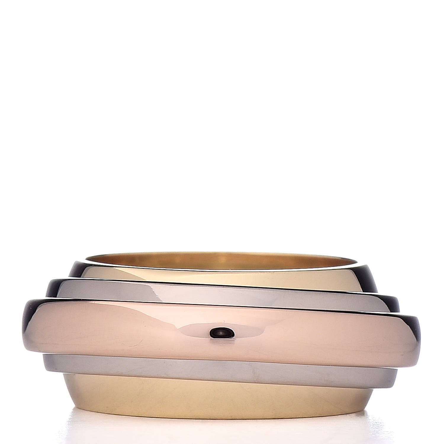 Cartier 18K Pink Yellow White Gold Trinity Spinner Band Ring 51 5.75 3 of 5