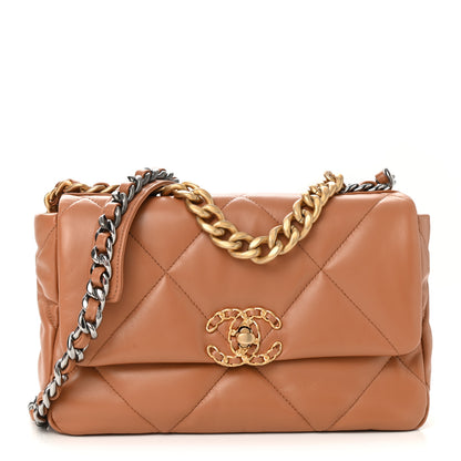 Chanel Lambskin Quilted Medium Chanel 19 Flap Brown 1 of 10