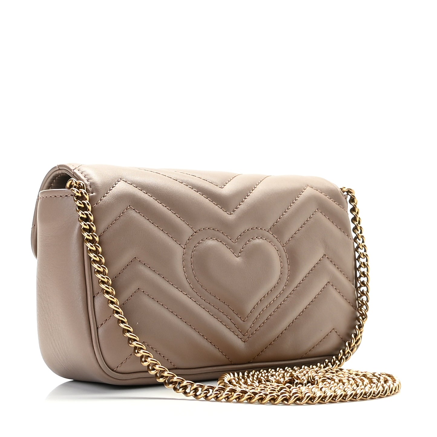 Calfskin Matelasse Super Mini GG Marmont Shoulder Bag Porcelain Rose