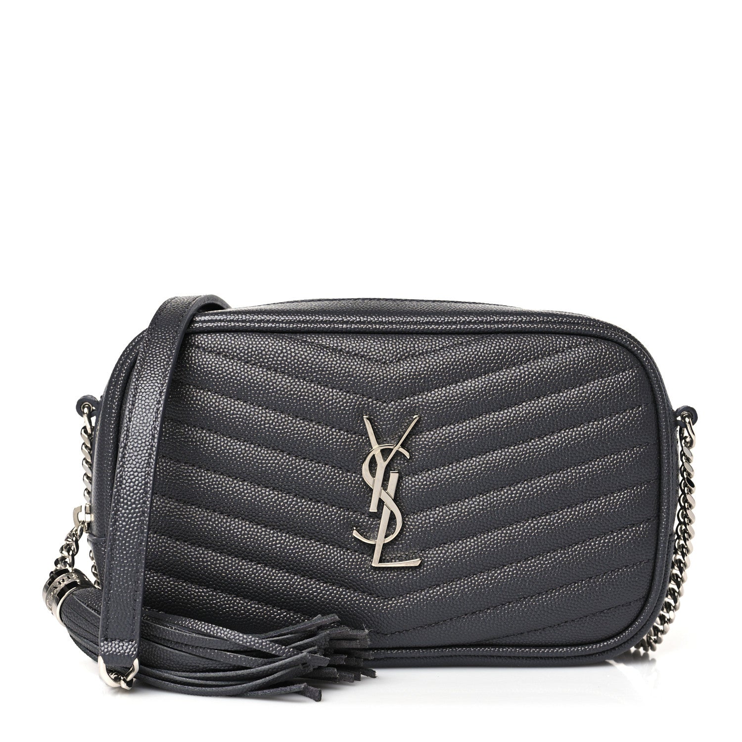 Saint Laurent Grain De Poudre Matelasse Monogram Mini Lou Camera Bag Storm 1 of 10