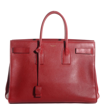 Saint Laurent Calfskin Large Sac de Jour Carryall Lipstick Red 1 of 9