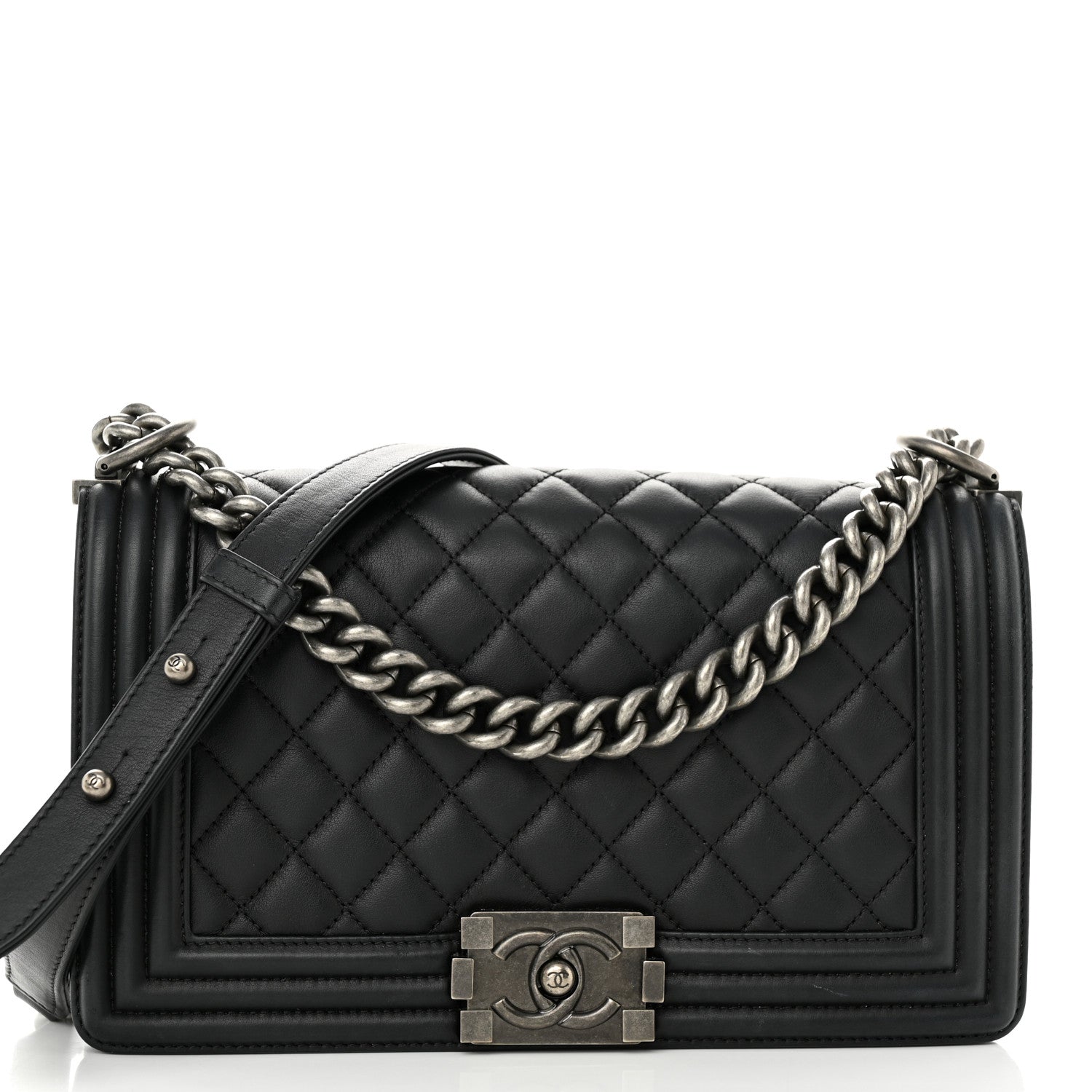 Chanel Calfskin Quilted Medium Boy Flap Black 9 of 12