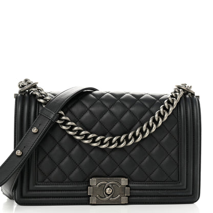 Chanel Calfskin Quilted Medium Boy Flap Black 9 of 12