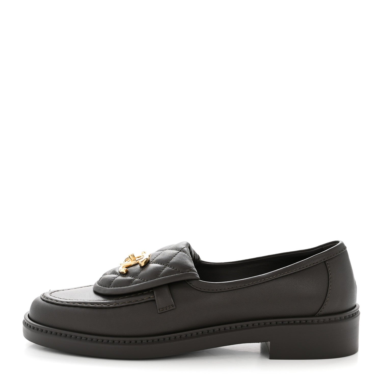 Chanel Lambskin Quilted CC Turnlock Loafers 37 Brown 1 of 9