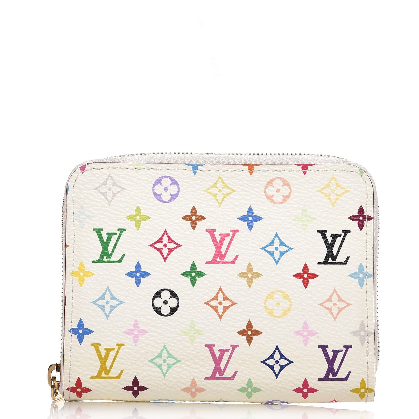 Monogram Multicolor Zippy Coin Purse Wallet White Litchi