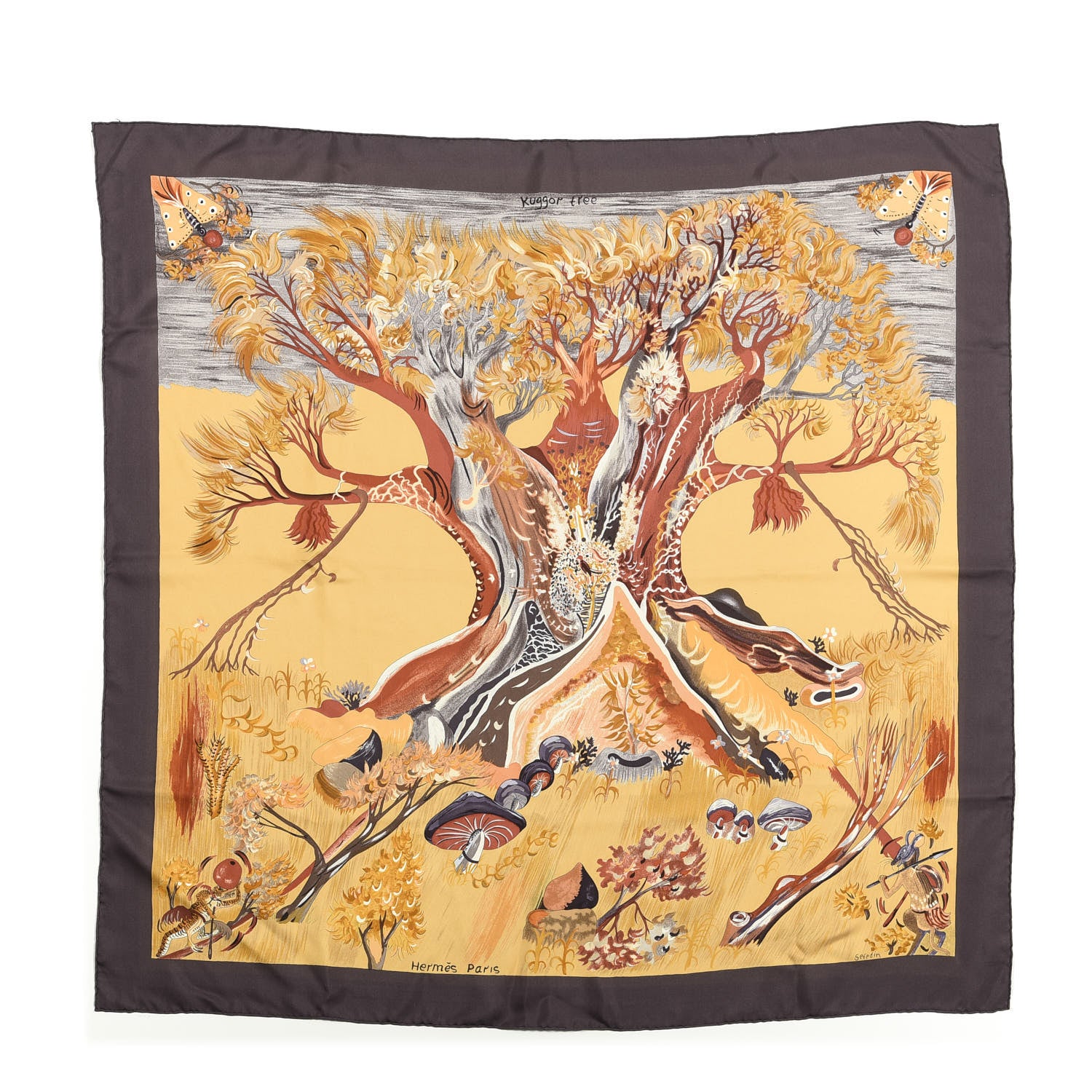 Hermes Silk Kuggor Tree Scarf 90 1 of 3