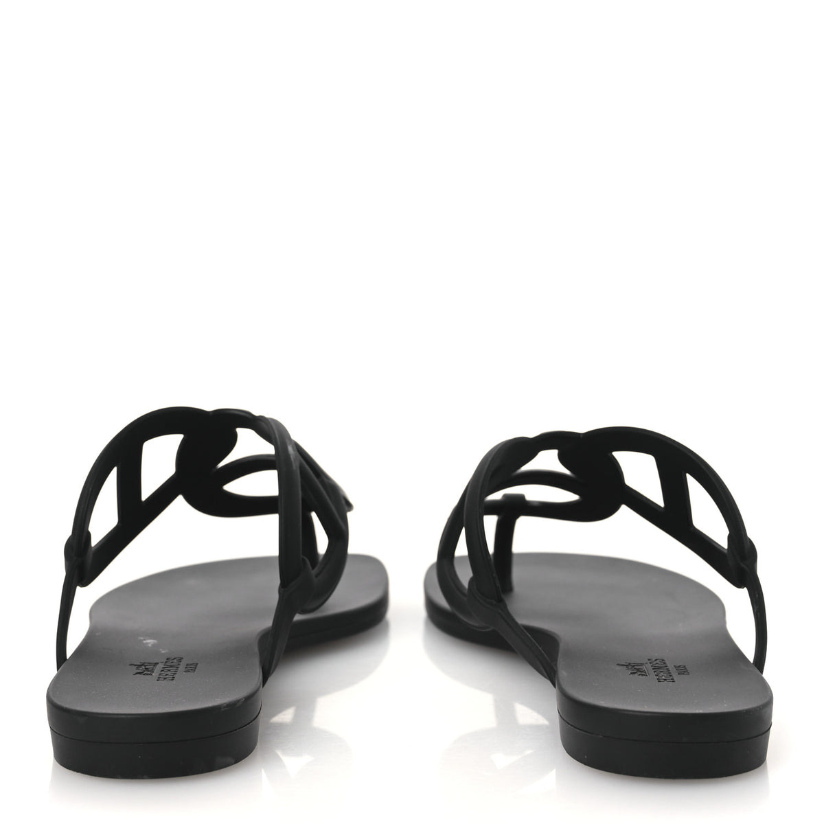 Hermes Rubber Womens Egerie Sandals 36 Black 6 of 12