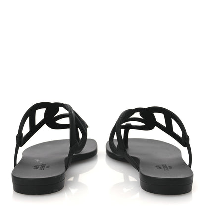 Hermes Rubber Womens Egerie Sandals 36 Black 6 of 12