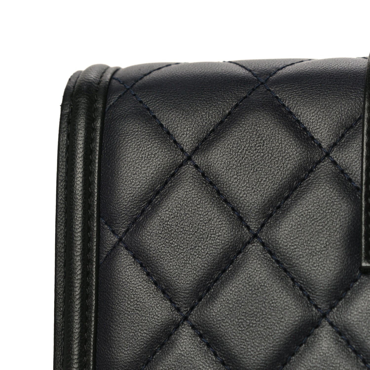 Chanel Lambskin Quilted Elegant CC Wallet On Chain WOC Navy Black 15 of 15