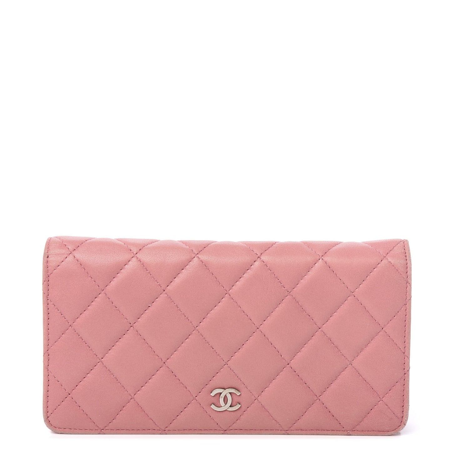 Lambskin Quilted Yen Wallet Pink