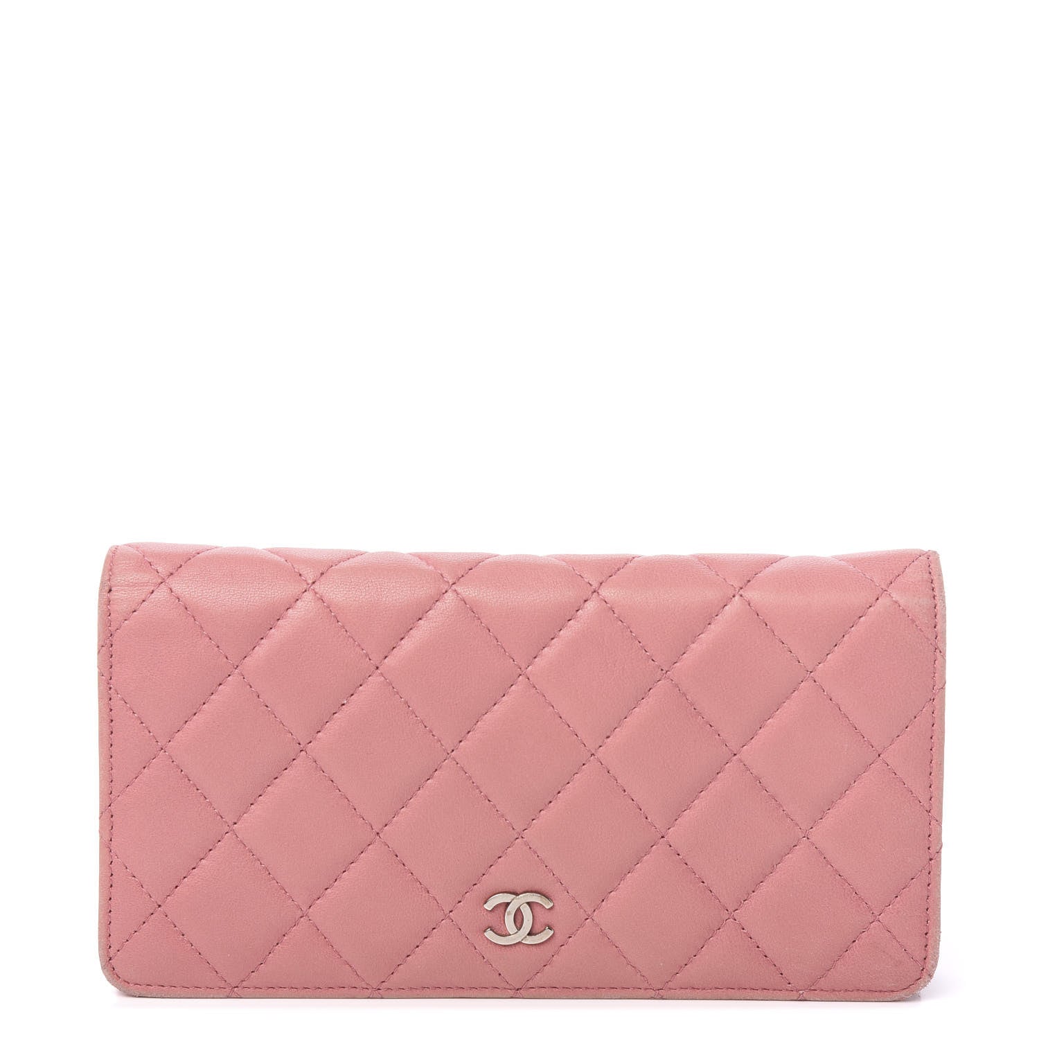 Chanel Lambskin Quilted Yen Wallet Pink 1 of 9