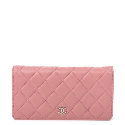 Chanel Lambskin Quilted Yen Wallet Pink 1 of 9