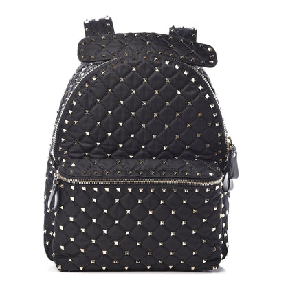 Valentino Garavani Nylon Quilted Rockstud Spike Backpack Black 1 of 6