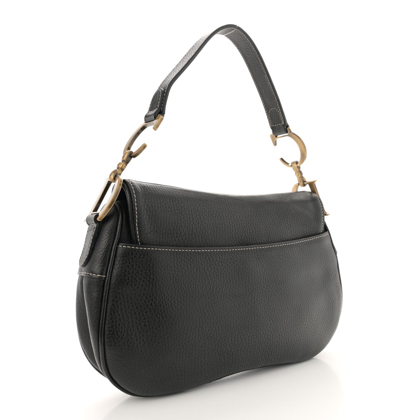 Calfskin Double Saddle Bag Black